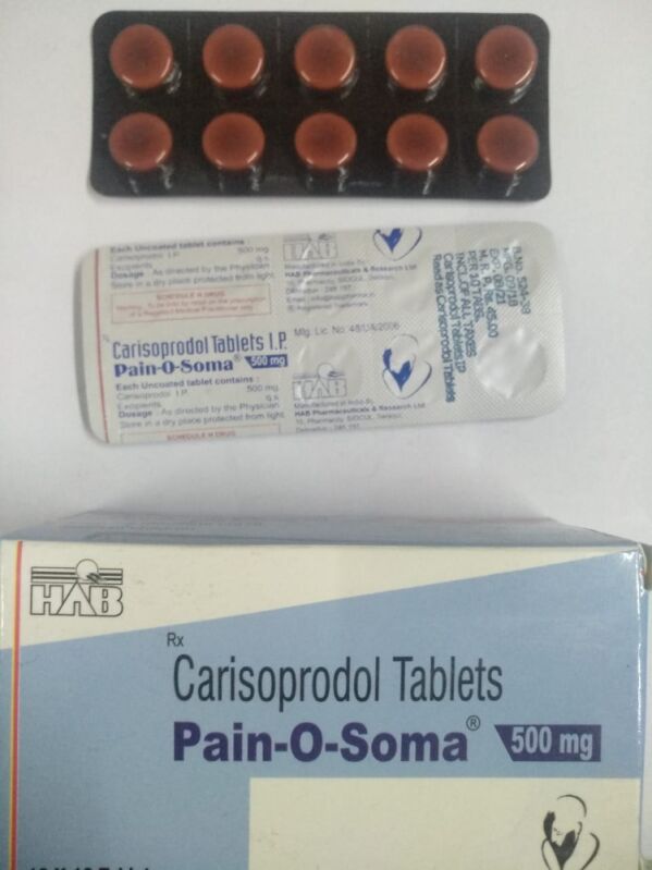 Carisoprodol 500 Mg Tablets, Packaging Size : 1X10