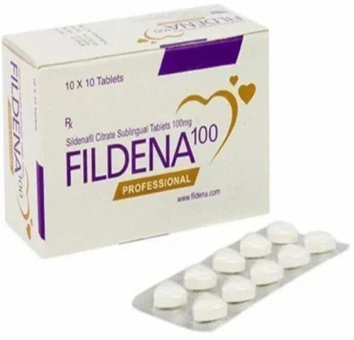 Fildena Professional 100 Mg Tablets, Packaging Type : Box