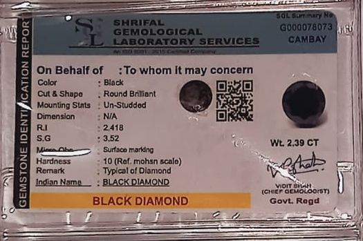 Polished 2.39 Carat Black Diamonds, for Jewellery Use, Size : Standard