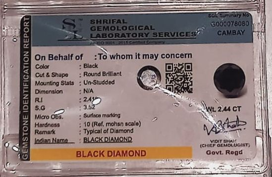 2.44 Carat Black Diamonds