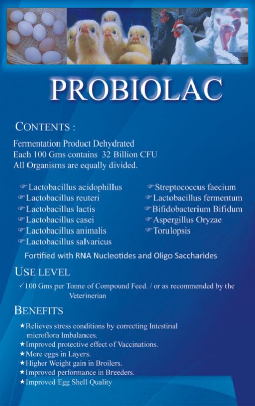 Probiolac, For Animal, Form : Powder