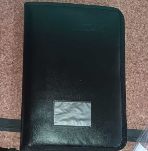 Black Rectangular Leather Super Document Bag, for Office, Size : Standard