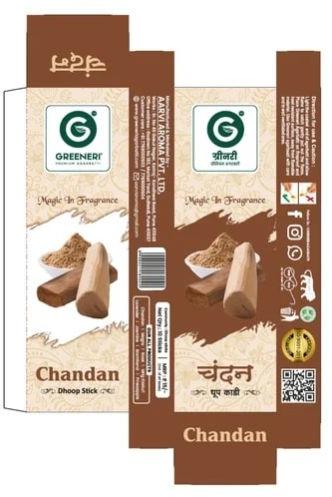 Wood Greeneri Chandan Dhoop Sticks, for Religious, Packaging Type : Carton Box