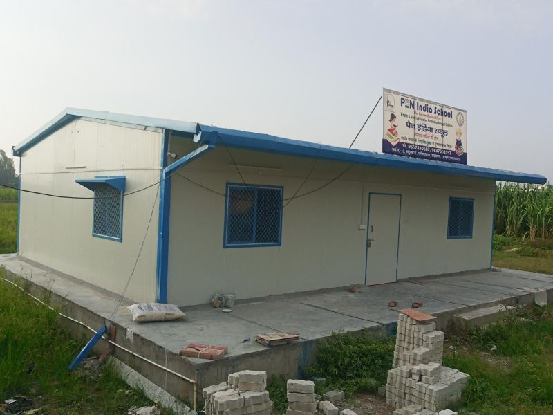 Rectangular Polished Prefabricated School Building, for Industrial, Color : Multicolor