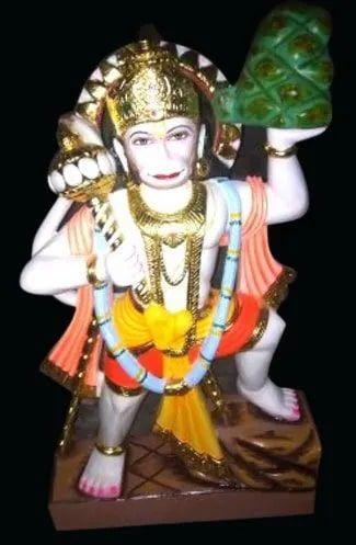 1 feet marble multicolor hanuman statue