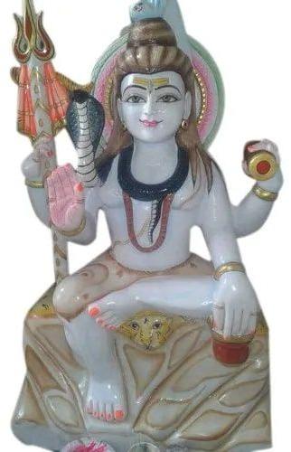 Multi Color 2.5 Feet Marble Shiva Statue, for Worship, Style : Traditional