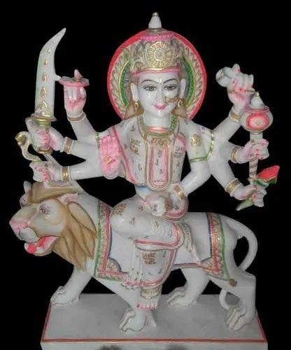 4 Feet Marble Traditional Durga Mata Statue