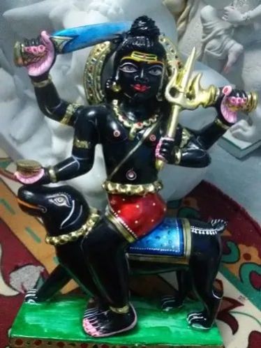Polished Marble Bhairav Statue, for Worship, Size : 24 Inch
