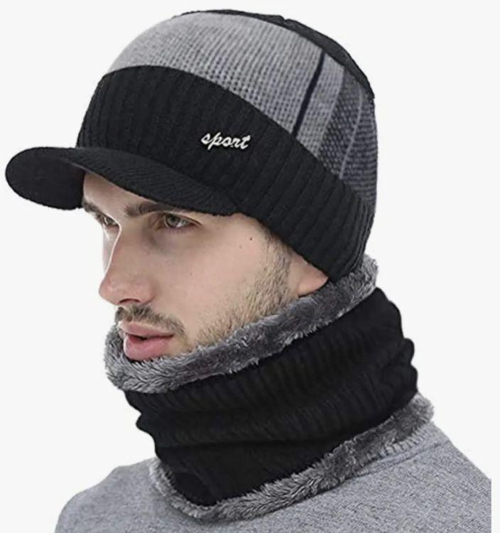 Mens Winter Cap with Neck Warmer