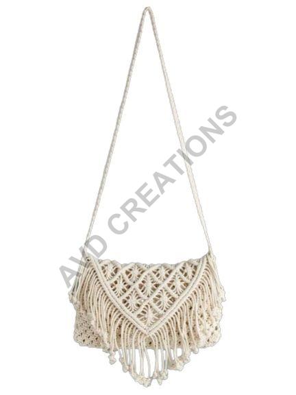 Creamy Macrame Tote Bag, for Office Use, Collage Use, Gender : Female