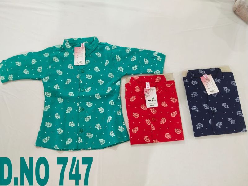 girls printed tops cotton