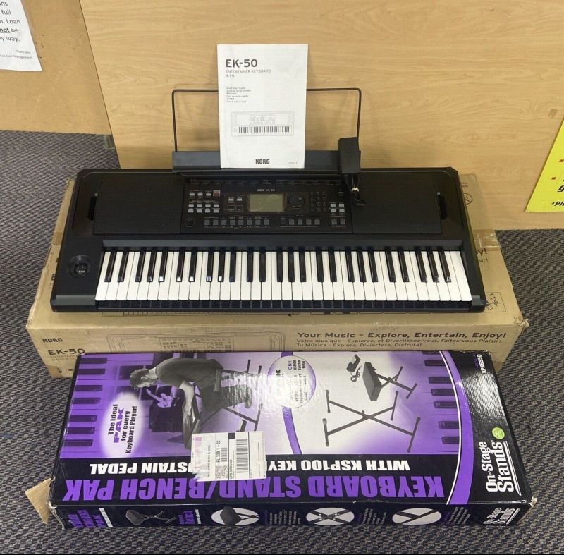 Black Korg Ek-50 61-key Entertainer Arranger Keyboard