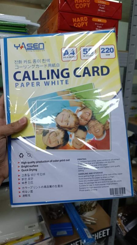 CALLING CARD WHITE PAPER, Color : Multicolor