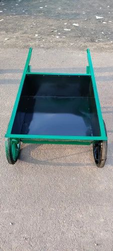 Green Manual Mild Steel Garbage Push Cart, for Moving Goods, Shape : Rectangular
