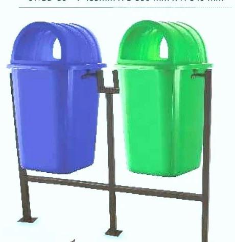 Green Square.Rectangular HDPE Plastic Dustbin, for Outdoor Trash, Size : All Sizes