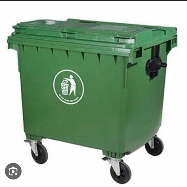 Green Square.Rectangular Wheeled HDPE Plastic Waste Bin, for Outdoor Trash, Size : All Sizes