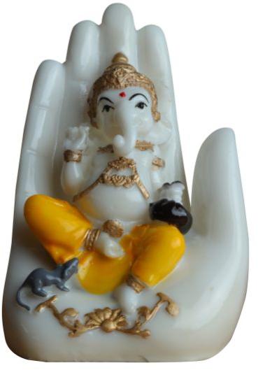 Multicolors Polished Marble Hand Ganesha, For Dust Resistance, Size : 7inch
