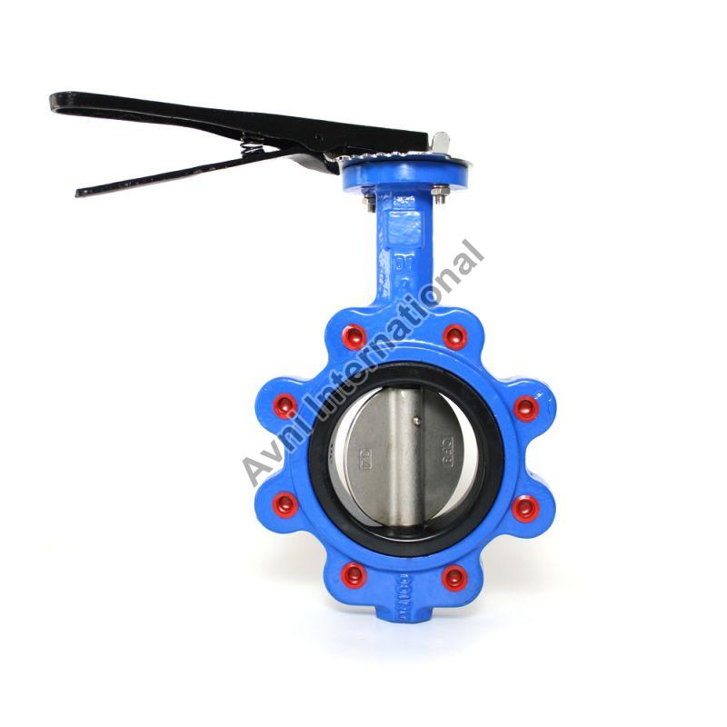 Blue Cast Iron Wafer Type Butterfly Valve, for Industrial, Size : Standard