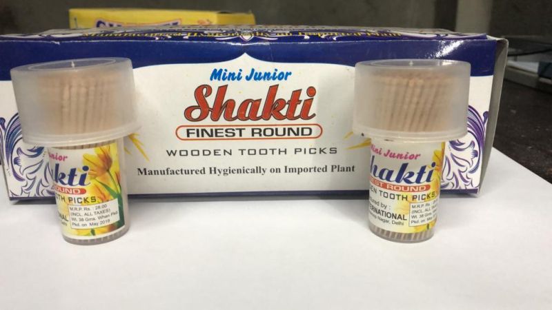 Light Brown Mini Junior Shakti Tooth Pick, for Kitchen, Restauarnt, Style : Stick