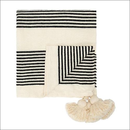 Black Stripe Handwoven Throw