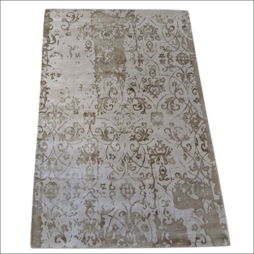 Grey Rectangular Cotton Floral Handloom Rugs, for Office, Hotel, Home, Size : Standard