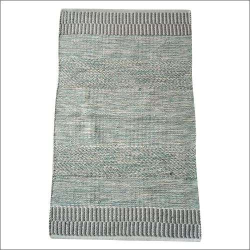 Rectangular Cotton Light Green Handloom Rugs, for Home, Hotel, Office, Size : Standard