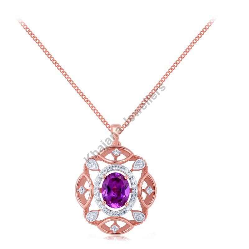Amethyst Twilight Diamond Pendant