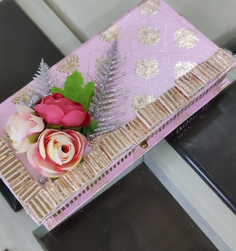 Rectangular Cardboard Purple Wedding Cash Box, Style : Antique