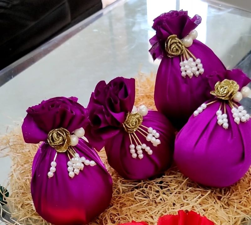 Purple Wedding Decorative Nariyal, Packaging Type : Box
