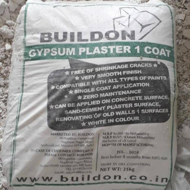 Buildon Single Coat Gypsum Powder, Packaging Type : Bags