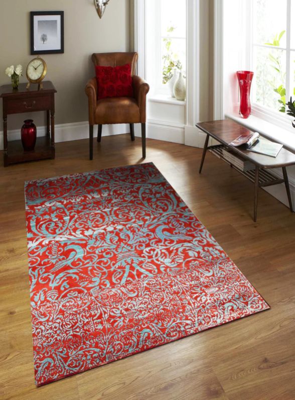 Red indian hand knotted woollen carpets