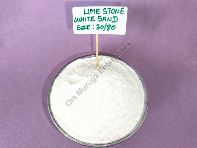 Powder Dry 30/80 Micron White Limestone Sand, Packaging Type : PP Bag