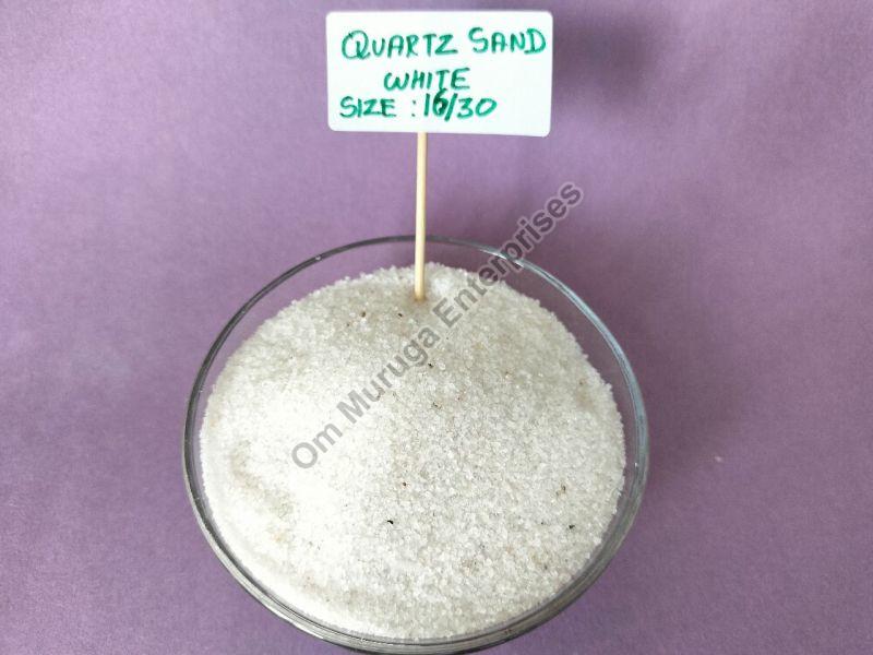 White 16/30 Mesh Quartz Sand, Packaging Size : 50kg