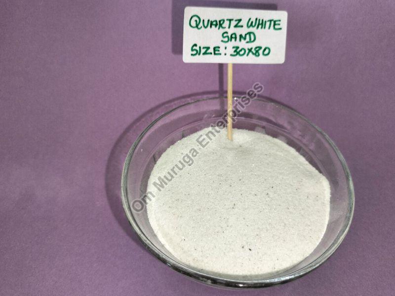 White 30/120 Mesh White Quartz Sand, Packaging Size : 50kg