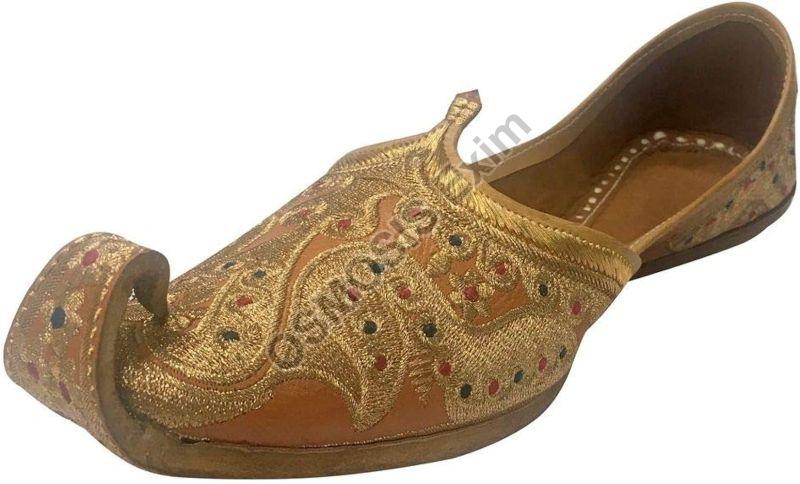 Embroidered Canvas Mens Punjabi Jutti, Size : Standard