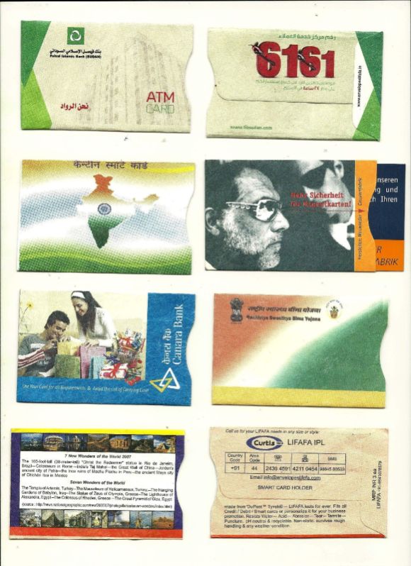 Polished paper Printed Tyvek atm card pouches, Color : Mutlicolor
