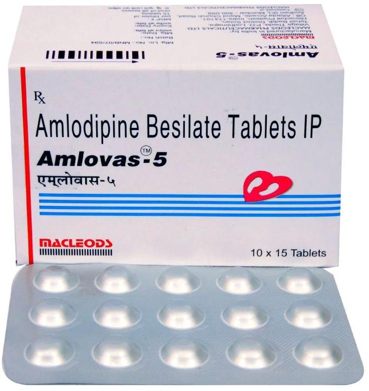 Amlovas 5mg Tablets, Medicine Type : Allopathic