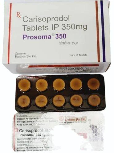 Prosoma Carisoprodol 350mg Tablets, Packaging Type : Blister