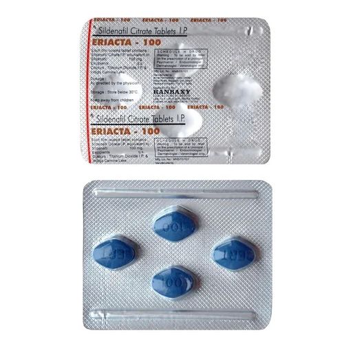 Eriacta Sildenafil Citrate 100mg Tablets, Packaging Type : Box