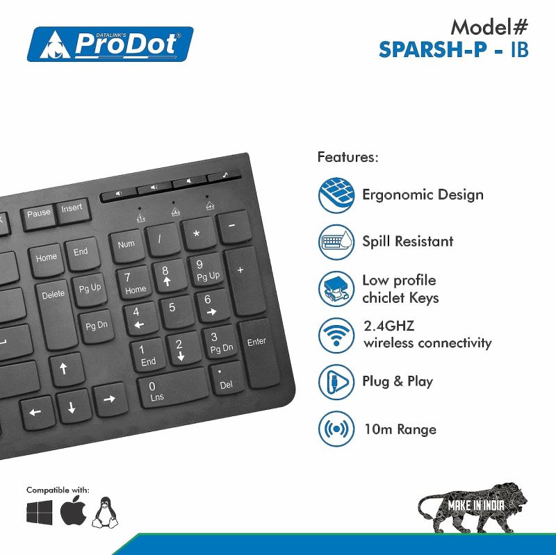 Prodot Keyboard and Mouse Combo Pack