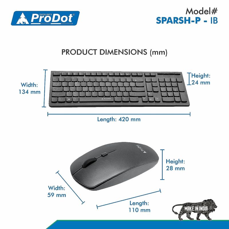 Prodot Keyboard and Mouse Combo Pack