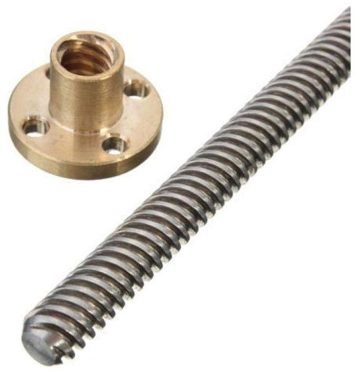 Silver Brass 12mm Trapezoidal Lead Screw, for Fittings Use, Feature : Durable, Rust Proof