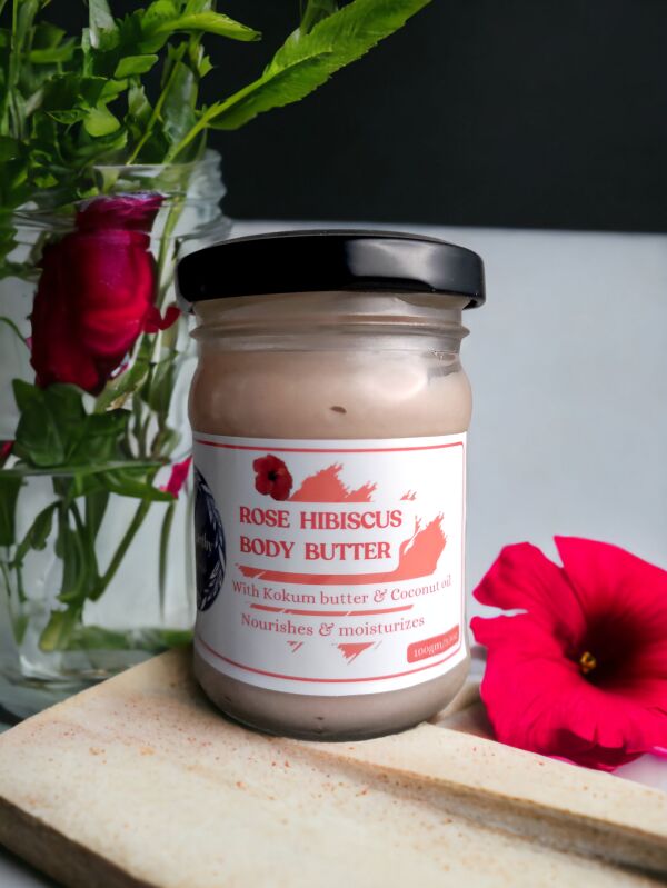 G;ow Earthy Buttery Rose Hibiscus Body Butter, for Hydration, Shelf Life : 6 Months