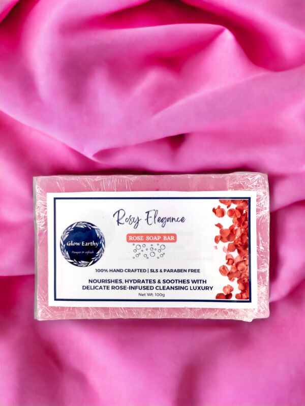 Rectangle Solid Rosy Elegance - Rose soap, for Skin Care, Personal, Bathing, Size : 9*6cms