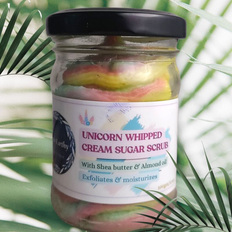 Unicorn Whipped Sugar Body Scrub, for Beauty Care, Color : Green, Yellow, Pink