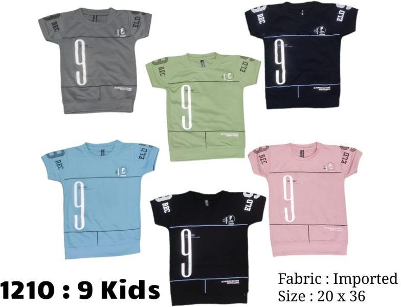 Kids Printed Half Sleeves Tensile Lycra T-shirt