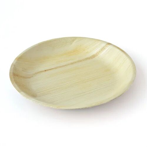 Light Brown Round 10 Inch Areca Leaf Plate, For Serving Food