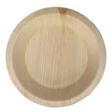 Round 6 Inch Areca Leaf Plate, For Serving Food, Color : Light Brown