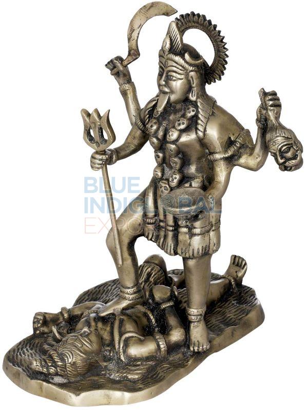 Polished Brass Kali Statue, for Worship, Temple, Office, Home, Gifting, Pattern : Plain, Printed
